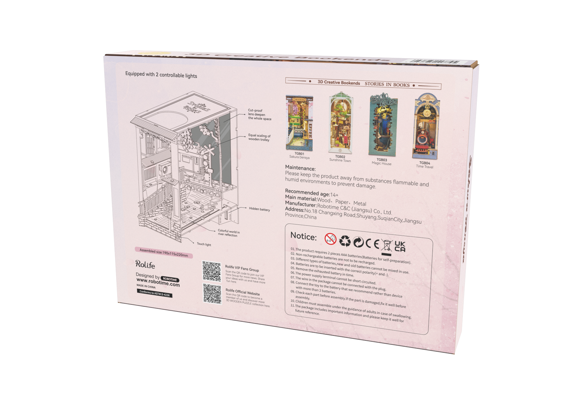 Robotime DIY House Sakura Densya Book Nook TGB01 Puzzles