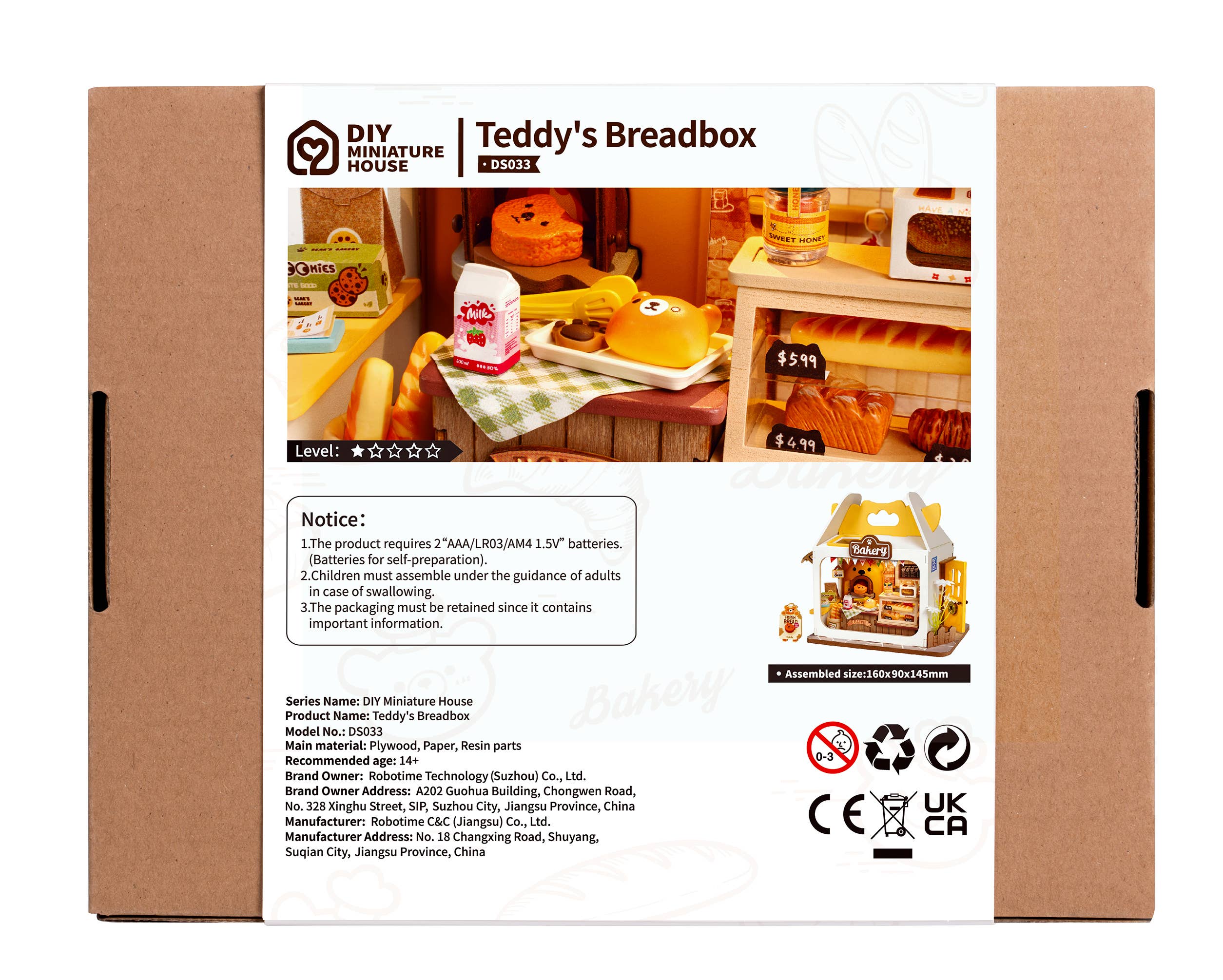 DS033 Teddy's Breadbox ROBOTIM Rolife DIY Miniature House