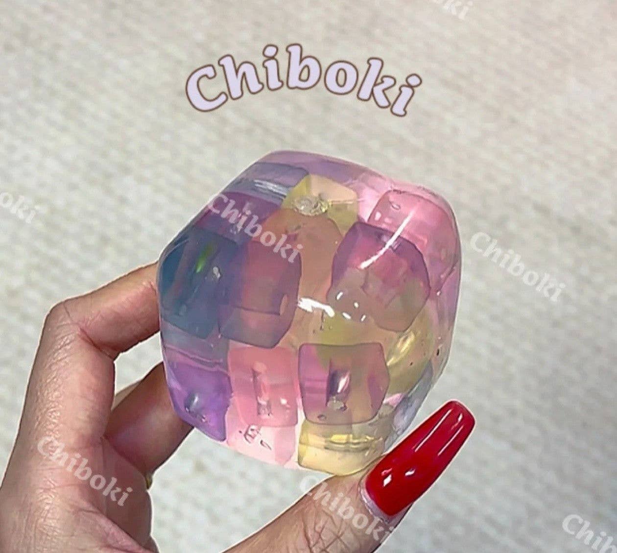 Transparent Hard Candy Cube Stress Relief Ball Crystal Clear Sensory Fidget Toy ASMR Stress Reliever Chiboki Studio