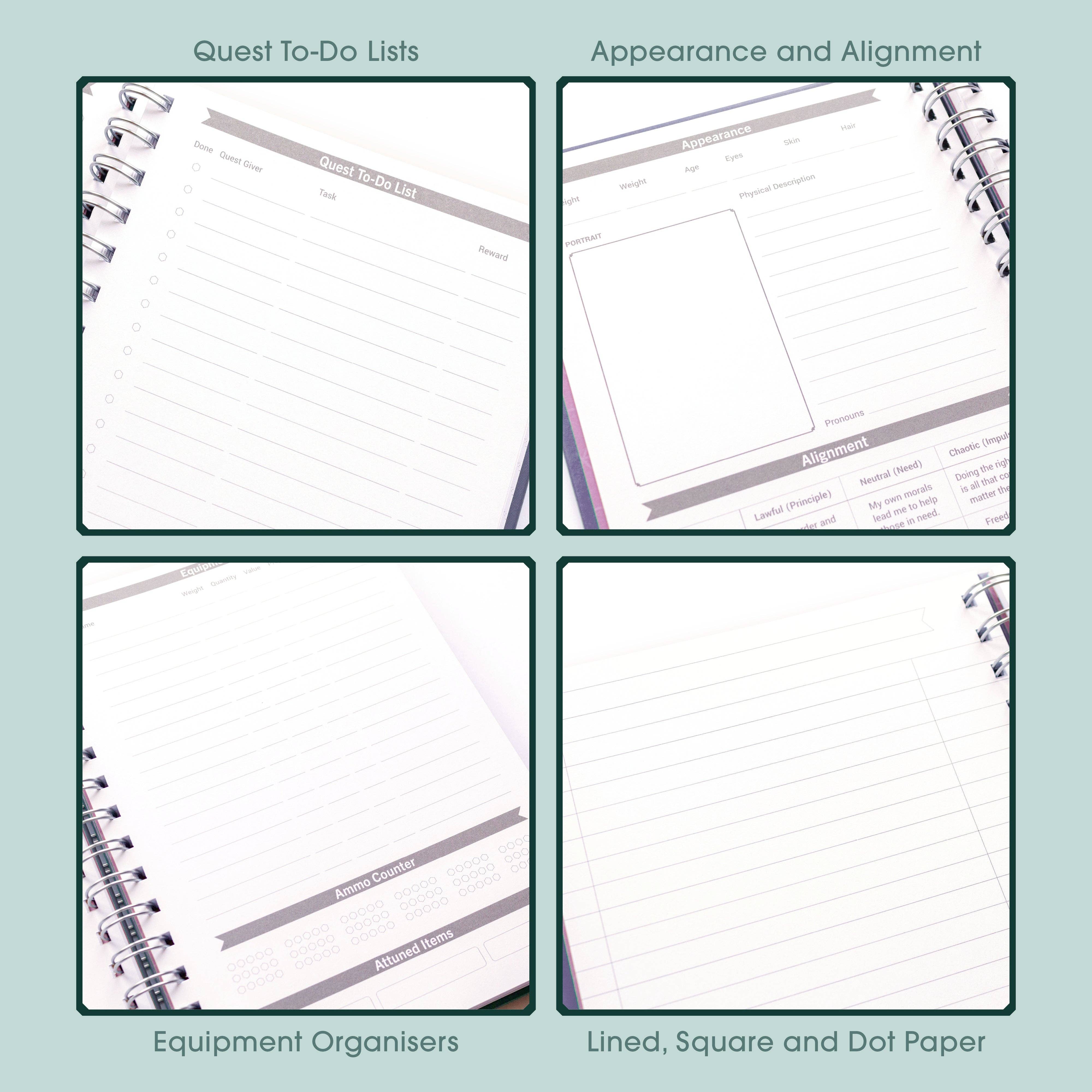 D&D Character Quest Notebook - Mystic Purple
