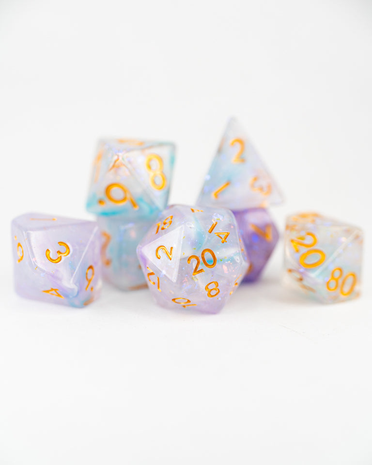 Wind Whisper | 7 Piece Acrylic Dice Set - Emberglow Gaming