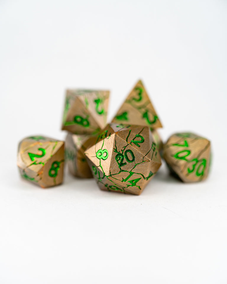 Chronoton Particles | 7 Piece Metal Dice Set - Emberglow Gaming