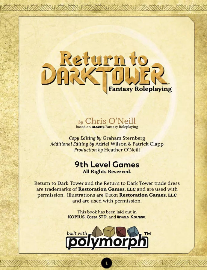 Regreso al juego de rol de fantasía Dark Tower
