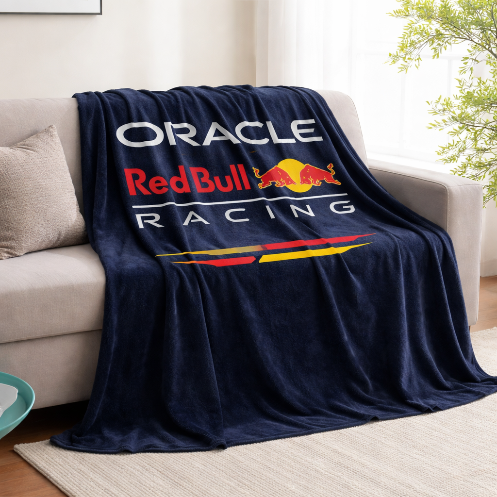 Formula 1 Fleece Blanket Throw - Soft Warm Racing Blanket for Couch, Travel & Bedroom - Lightweight Polyester Throw for Gaming, Camping & Sleepovers - Motorsport Gift for Men, Teens & F1 Fans (47x59 in)