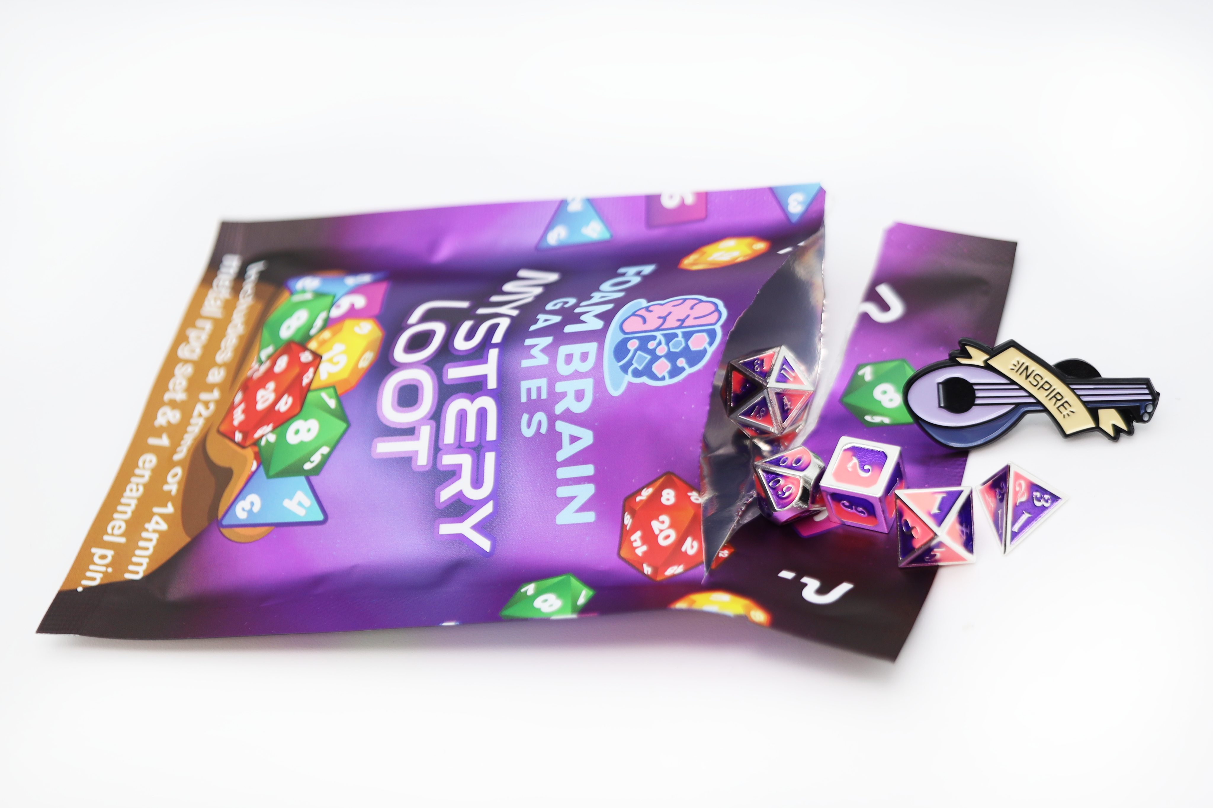 Mystery Loot: Metal RPG Set & Enamel Pin